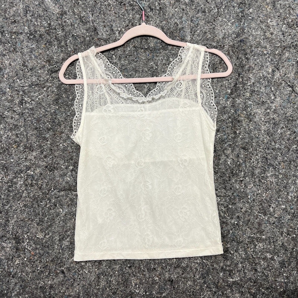 Lace Trim Ivory Camisole Top - Picture 2 of 13